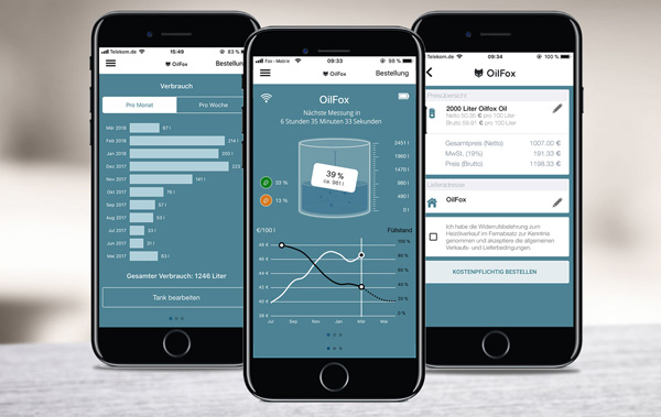 OilFox App – drei Anwendungsbeispiele auf Smartphone